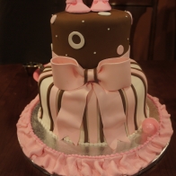 Pink & Brown Baby Shower Cake